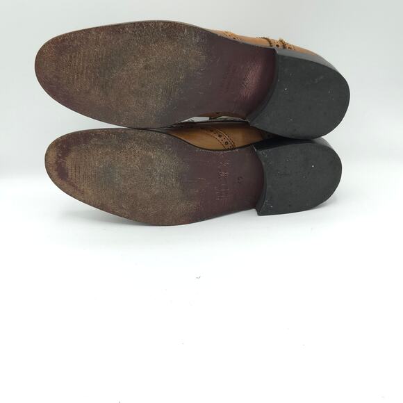 Vero Cuoio Men’s Size EU 42 US 9 wing tip brown tan dress  shoes  Made in Italy